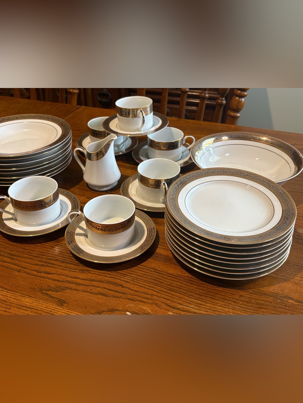 Vintage Sango Tiara 1115 Japan 30 Pc China Dinnerware Set Gold Encrusted